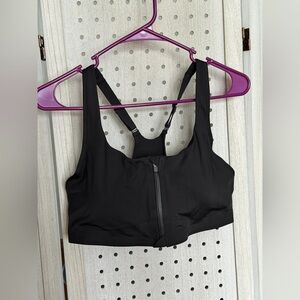 Athleta Black Zip-Front Sports Bra